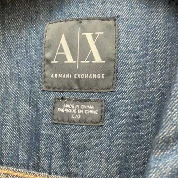Armani Exchange light denim button down shirt Large - Picture 2 of 4